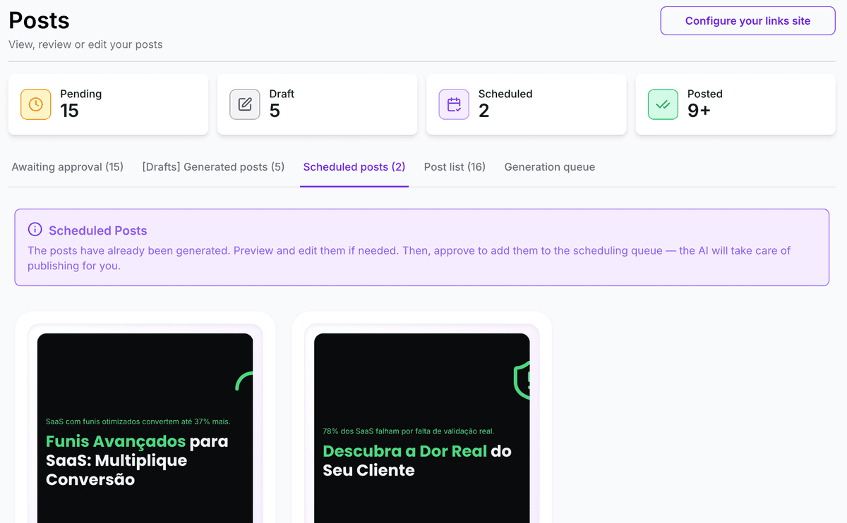 Contents Pilot visueller Editor zur Überprüfung und Anpassung der von KI erstellten Beiträge